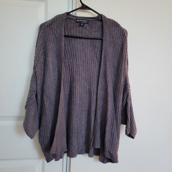 Barefoot Dreams Cardigan Cozychic Lite Ribbed Shrug Sweater Open Front Grey L/XL - Picture 3 of 5